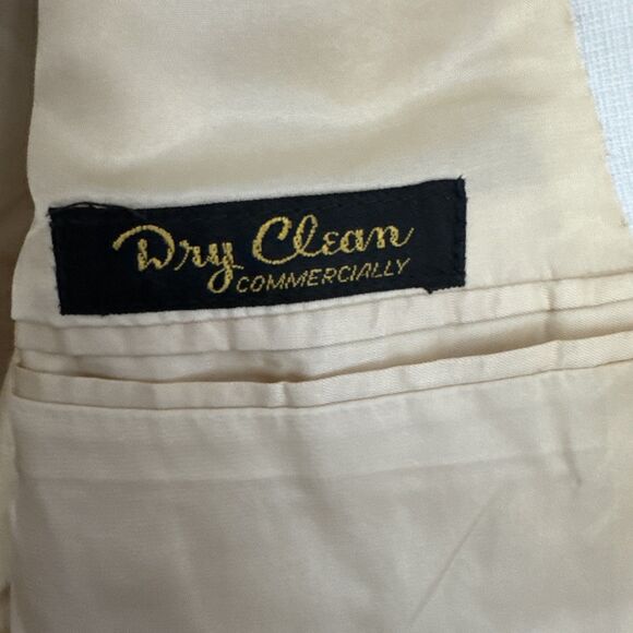 Vtg 60s Mens Kingsridge 42R Cream USA Fort Worth Made Sport Coat Suit Jacket - Picture 11 of 14